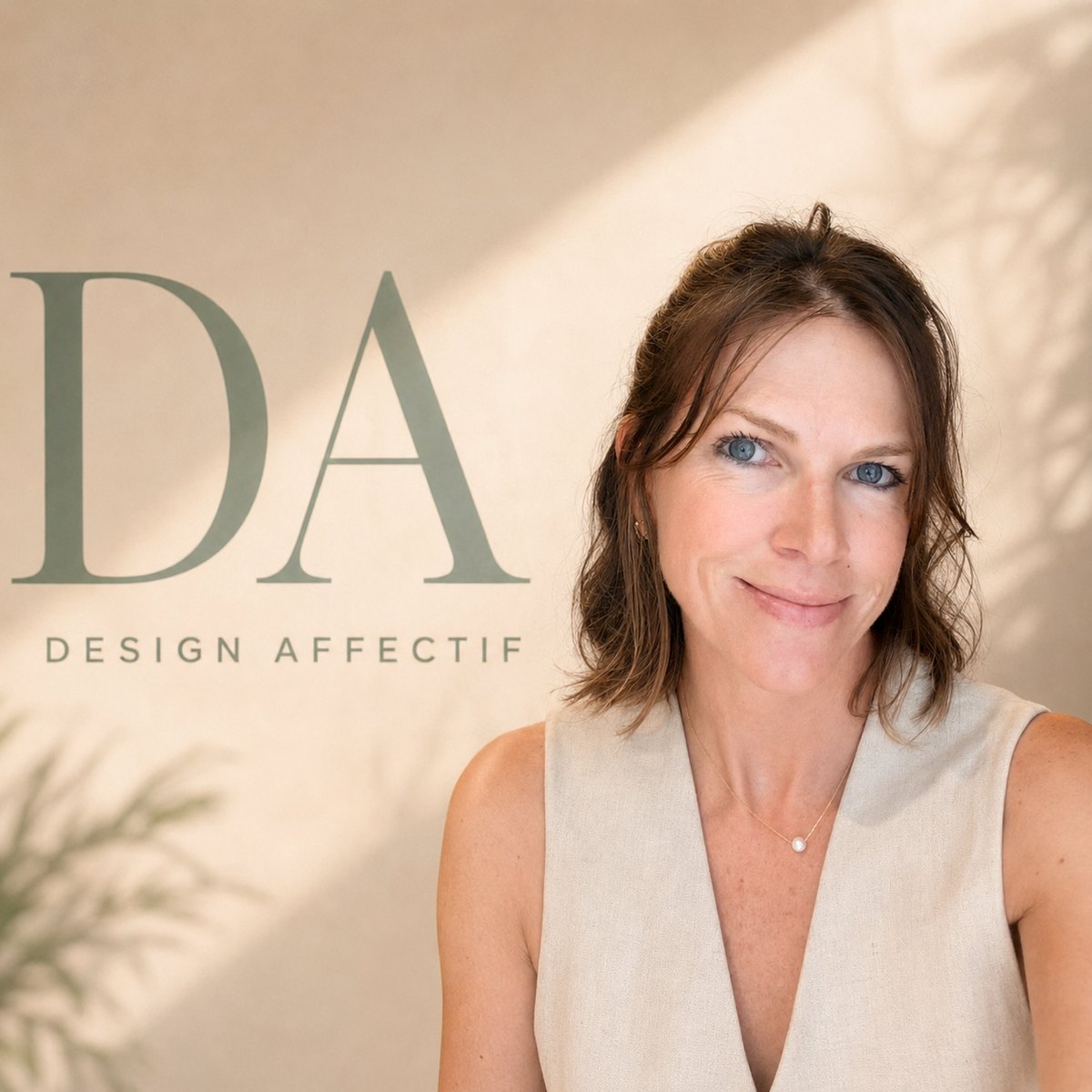 Julia Cola devant le logo Design Affectif