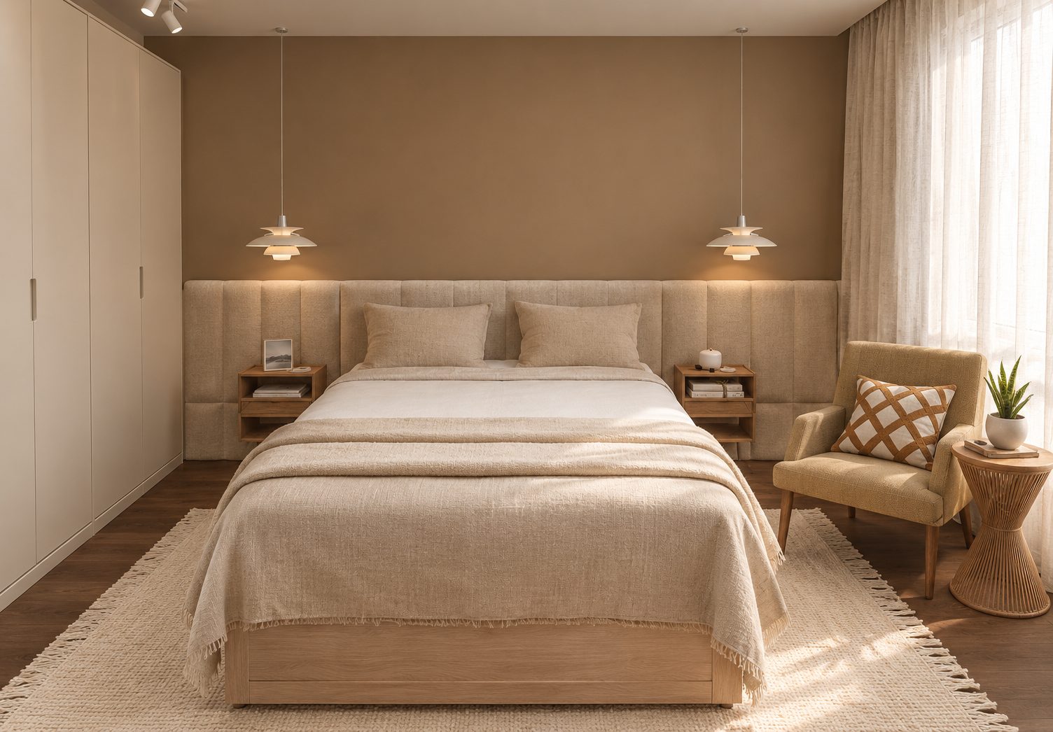 Seconde chambre, tête de lit capitonnée